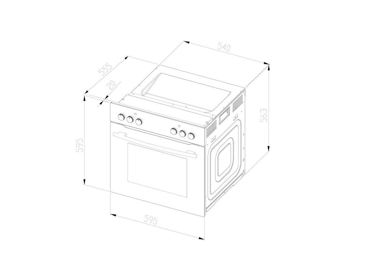 BACKOFEN WMO 70  - Schwarz, KONVENTIONELL, Glas/Metall (59,5/59,5/55cm) - Wolkenstein
