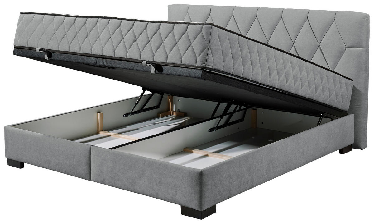 BOXBETT 180/200 cm  in Anthrazit  - Anthrazit/Schwarz, Modern, Holzwerkstoff/Kunststoff (180/200cm) - MID.YOU