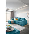 ECKSOFA inkl.Funktionen Petrol Webstoff  - Petrol/Schwarz, Design, Kunststoff/Textil (155/243cm) - Xora