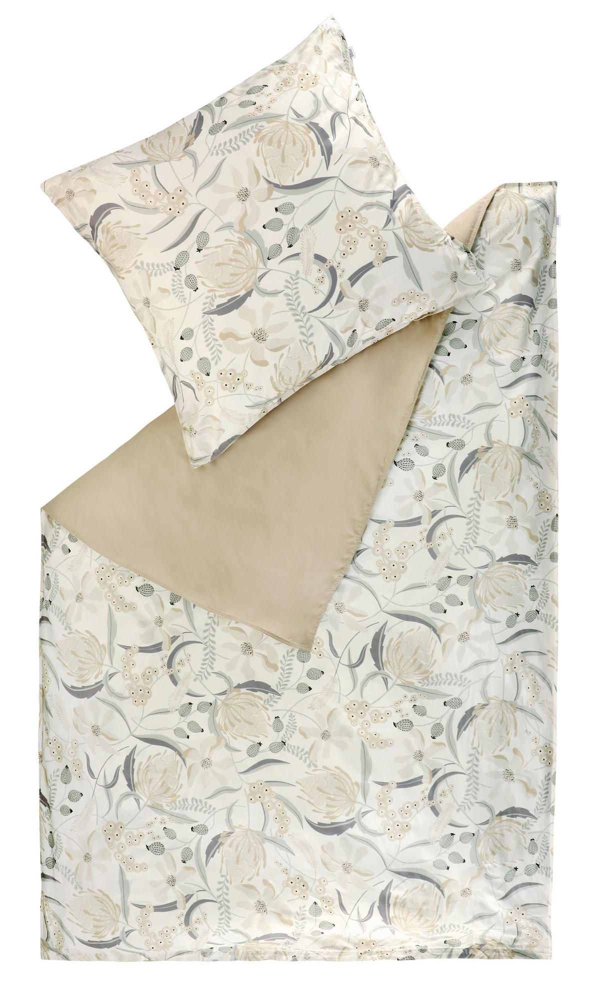 WENDEBETTWÄSCHE SW-Playful grau Renforcé 140/200 cm  - Beige/Hellgrau, Basics, Textil (140/200cm) - Schöner Wohnen