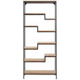 REGAL Akazie massiv Schwarz, Akaziefarben  - Schwarz/Akaziefarben, LIFESTYLE, Holz/Metall (80/190/30cm) - Landscape