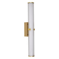 BADEZIMMER-WANDLEUCHTE CLAMP 90/63 cm   - Klar/Goldfarben, MODERN, Glas/Metall (90/63cm) - Searchlight