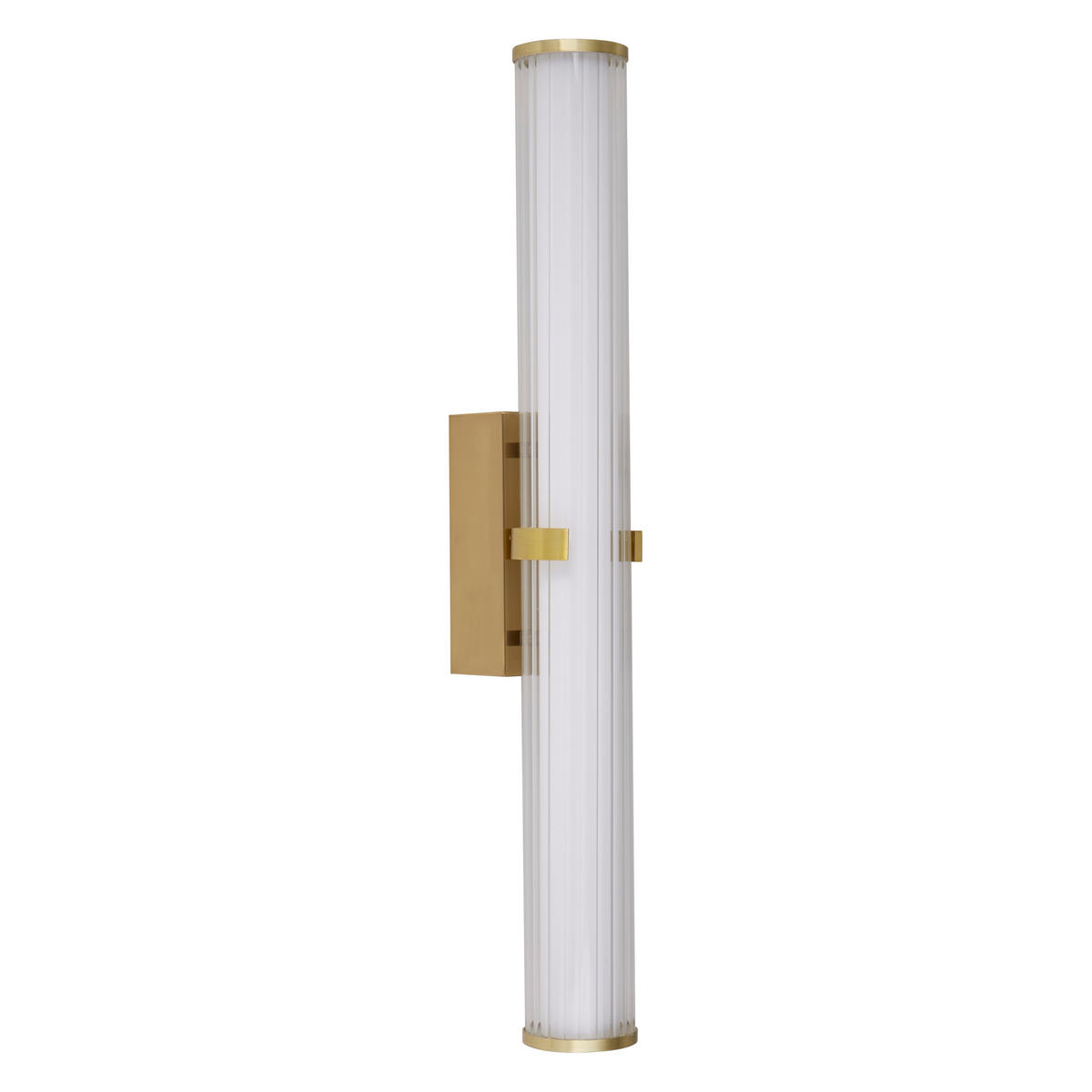 BADEZIMMER-WANDLEUCHTE CLAMP 90/63 cm   - Klar/Goldfarben, MODERN, Glas/Metall (90/63cm) - Searchlight