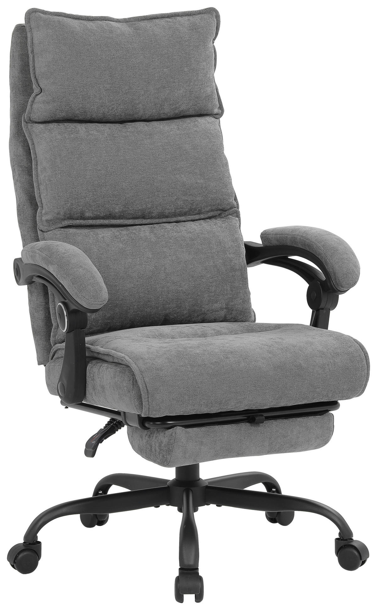 DREHSTUHL  in Chenille Grau  - Schwarz/Grau, Lifestyle, Holz/Kunststoff (66/112-120/62cm) - MID.YOU