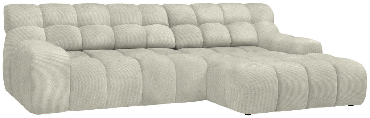 ECKSOFA Naturfarben Webstoff  - Schwarz/Naturfarben, MODERN, Kunststoff/Textil (297/180cm) - Welnova