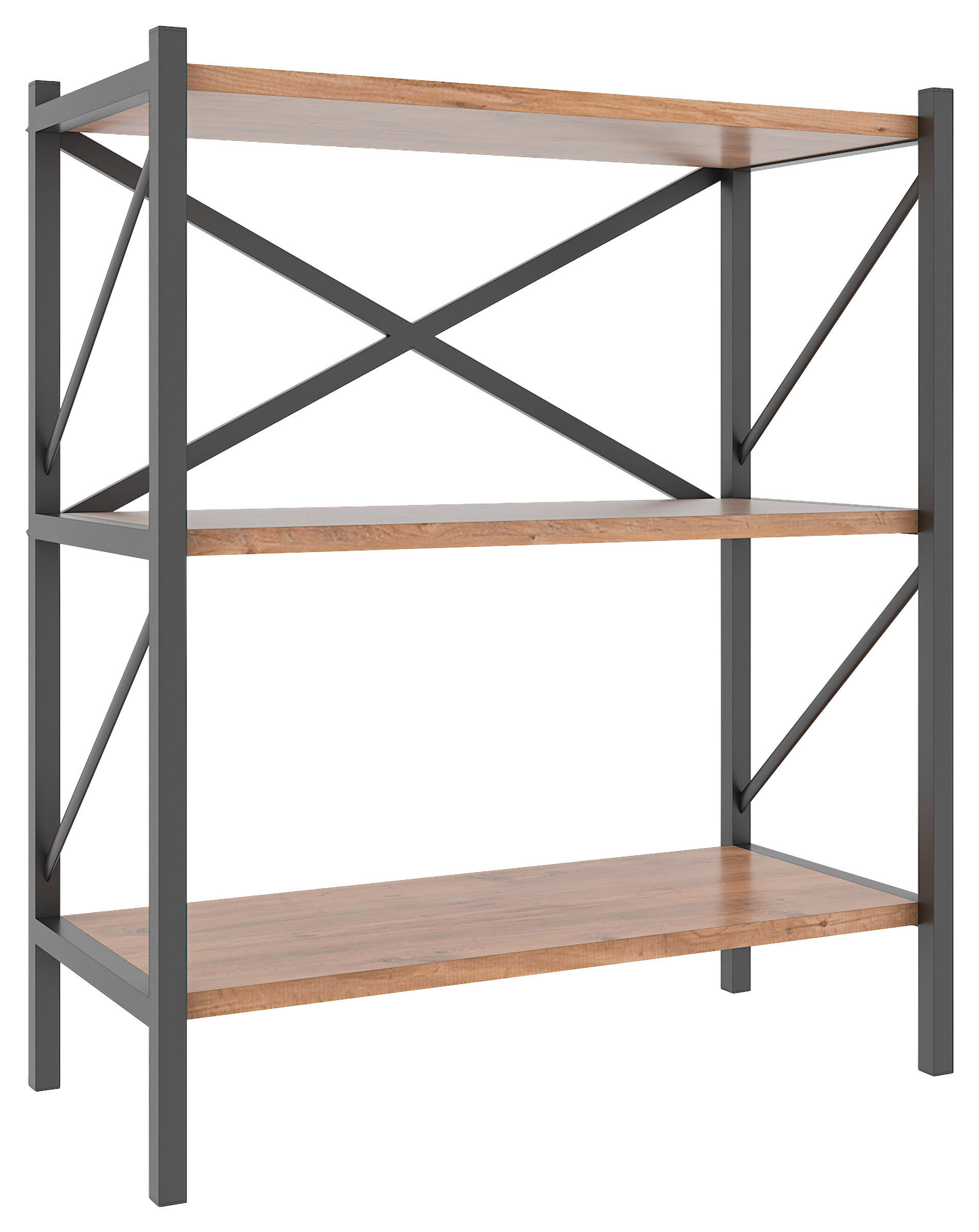 REGAL Honigeiche - Honigeiche/Schwarz, MODERN, Holzwerkstoff/Metall (66/85/34cm) - MID.YOU