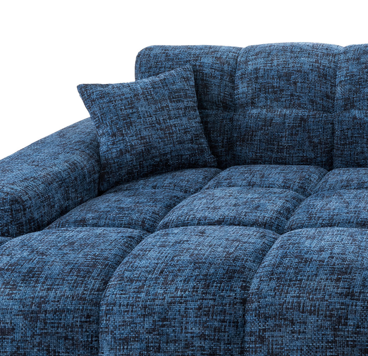 ECKSOFA in Struktur Blau  - Blau/Schwarz, Modern, Kunststoff/Textil (152/301cm) - Livetastic