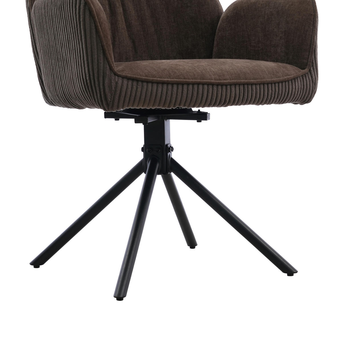 ARMLEHNSTUHL  Sitzfläche 180° drehbar Mikrofaser  Braun, Schwarz, Dunkelbraun  - Dunkelbraun/Schwarz, MODERN, Textil/Metall (60/89/65cm) - Livetastic