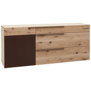 Sideboard in furniert, mehrschichtige Massivholzplatte (Tischlerplatte) Wildeiche Braun, Eichefarben - Eichefarben/Braun, Natur, Holz/Metall (192/82/51cm) - Voglauer