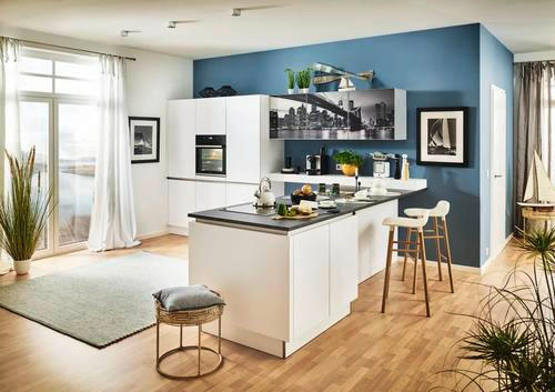 EINBAUKÜCHE DK209  - Weiß, Design, Holzwerkstoff - Dieter Knoll