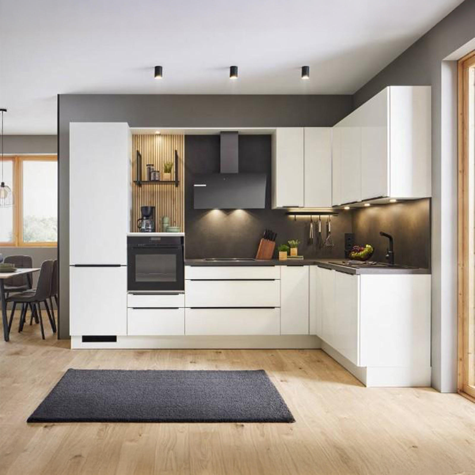 Eckküche Ip4050 315x185 cm Weiß Hochglanz