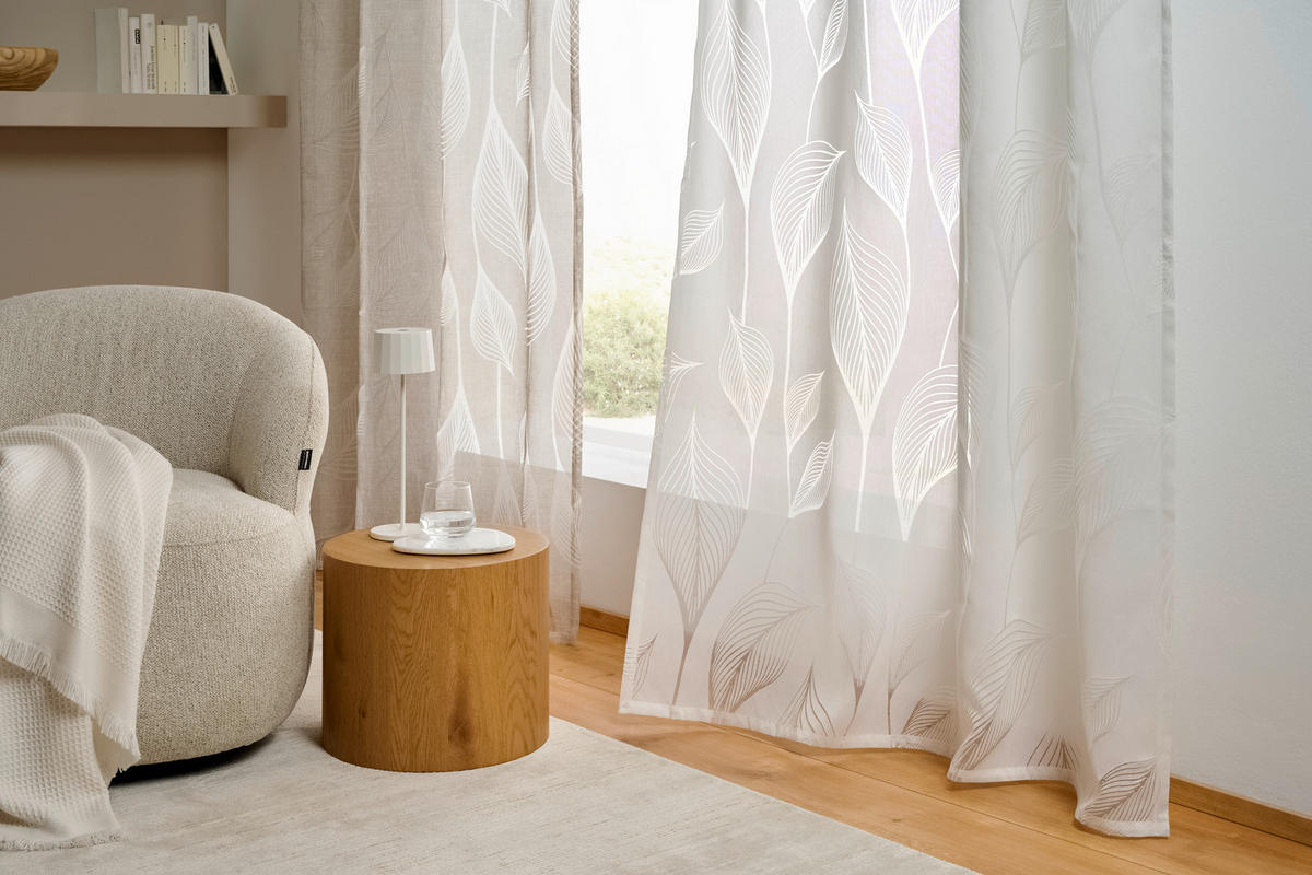 FERTIGVORHANG transparent  - Weiß, Trend, Textil (135/245cm) - Esposa