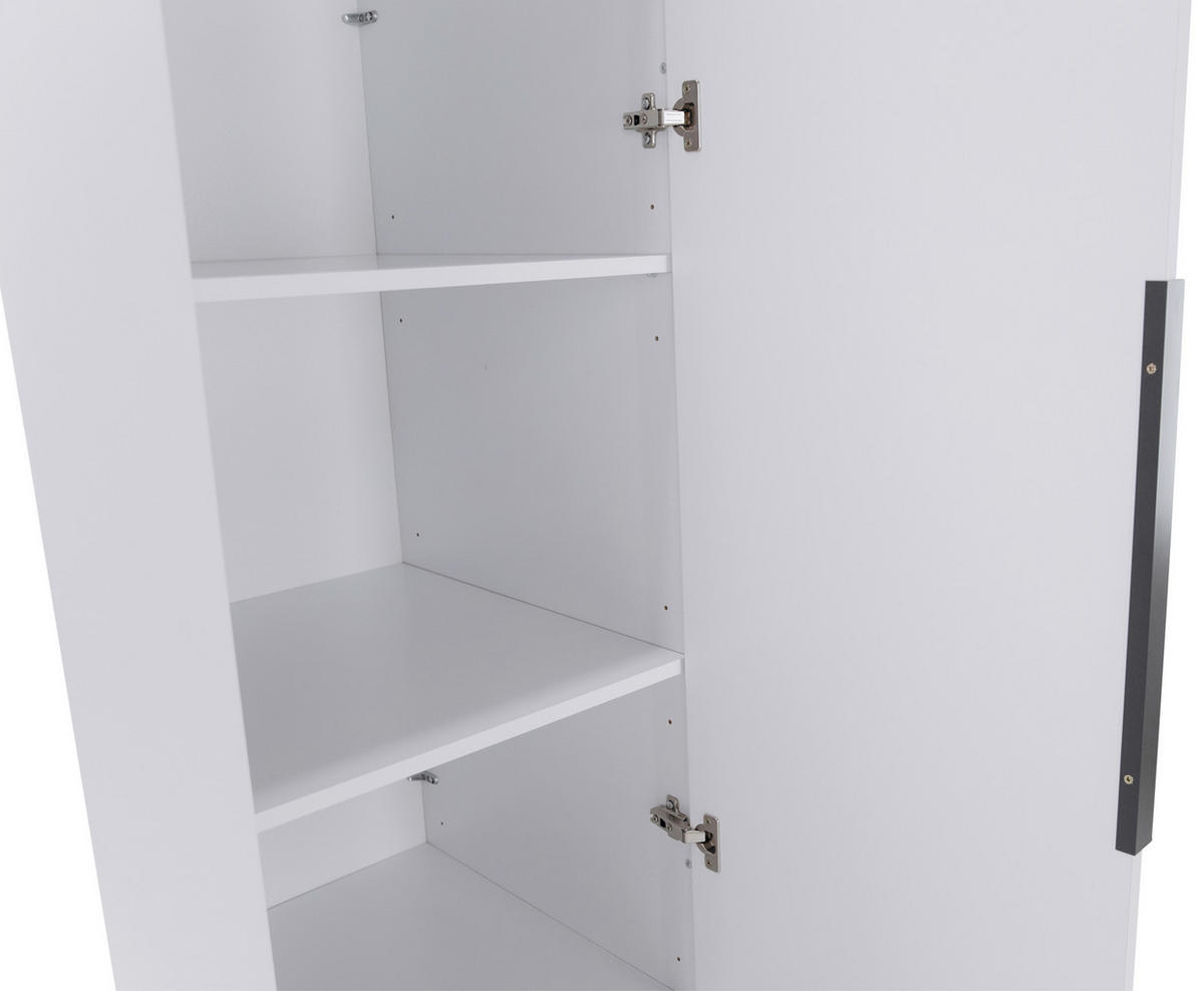 DREHTÜRENSCHRANK 201/221/60 cm 4-türig Weiß  - Anthrazit/Weiß, MODERN, Holzwerkstoff/Metall (201/221/60cm) - MID.YOU