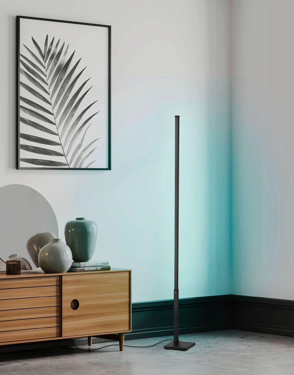 STEHLEUCHTE 2/2/150 cm    - Schwarz/Weiß, Basics, Kunststoff/Metall (2/2/150cm) - Eglo