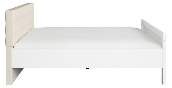 BETT 180/200 cm  in Weiß, Champagner  - Champagner/Weiß, Design, Holzwerkstoff/Textil (180/200cm) - Novel