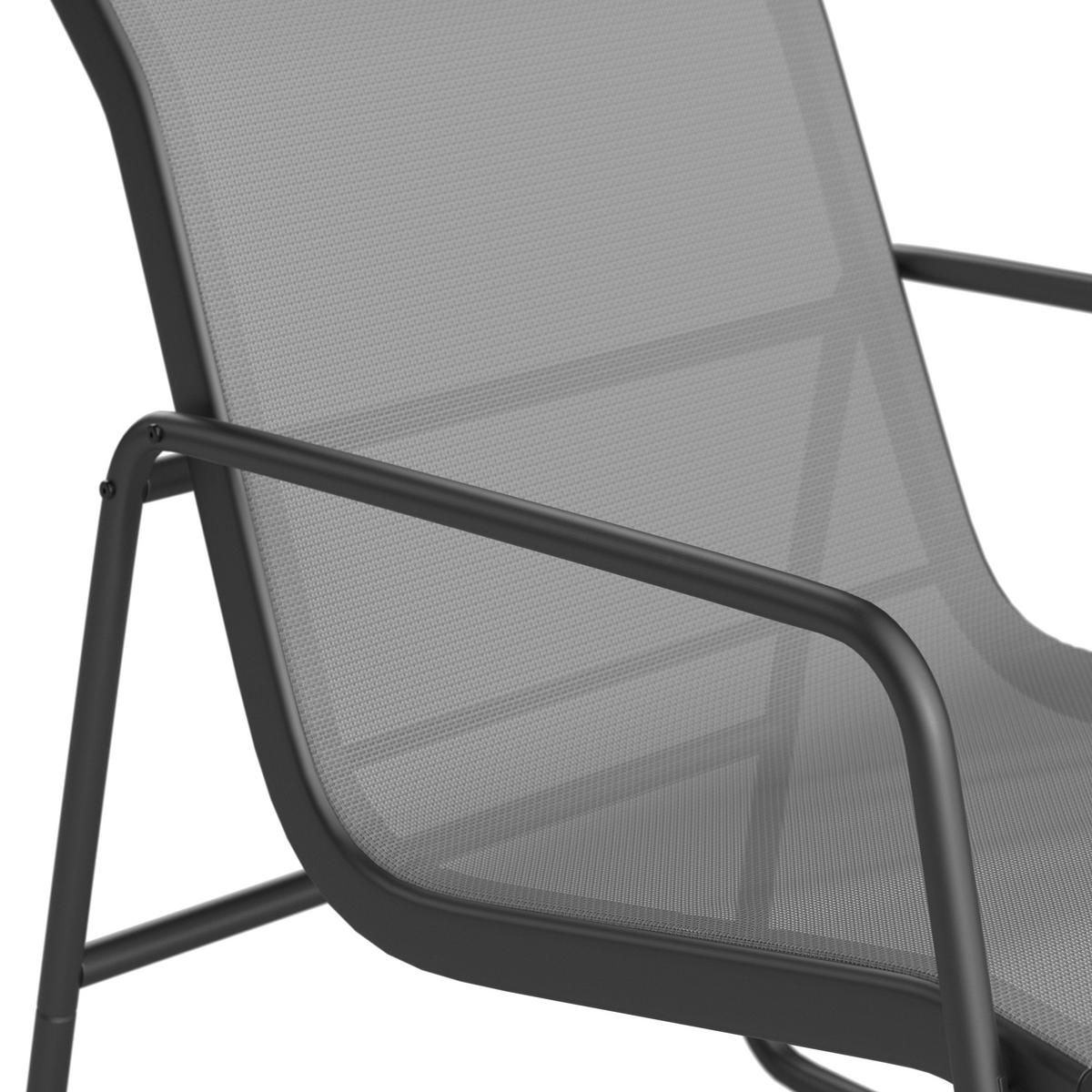 GARTENSET Webstoff Eisen  - Dunkelgrau/Schwarz, Design, Glas/Textil - Ambia Garden
