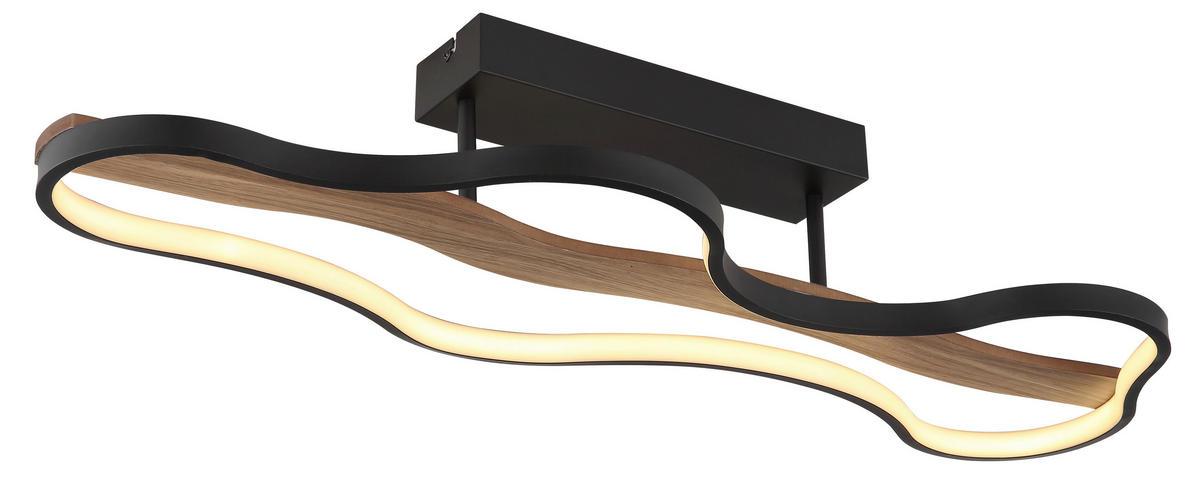 LED SVJETILJKA STROPNA  - tamno smeđa/crna, Natur, drvo/metal (80,6/29/15cm) - Globo