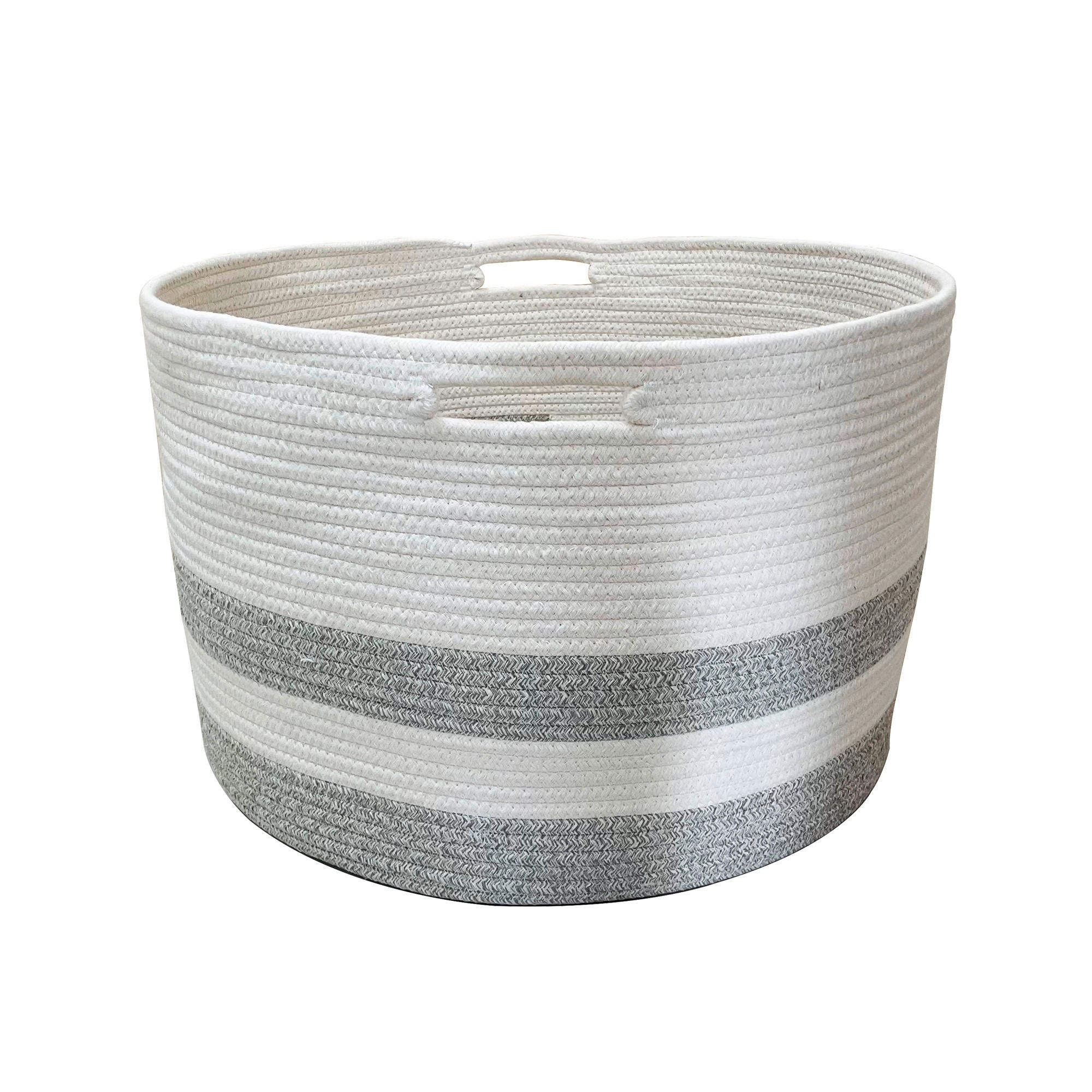 KORB  - Weiß/Grau, Basics, Textil (49-52/32cm) - Ambia Home