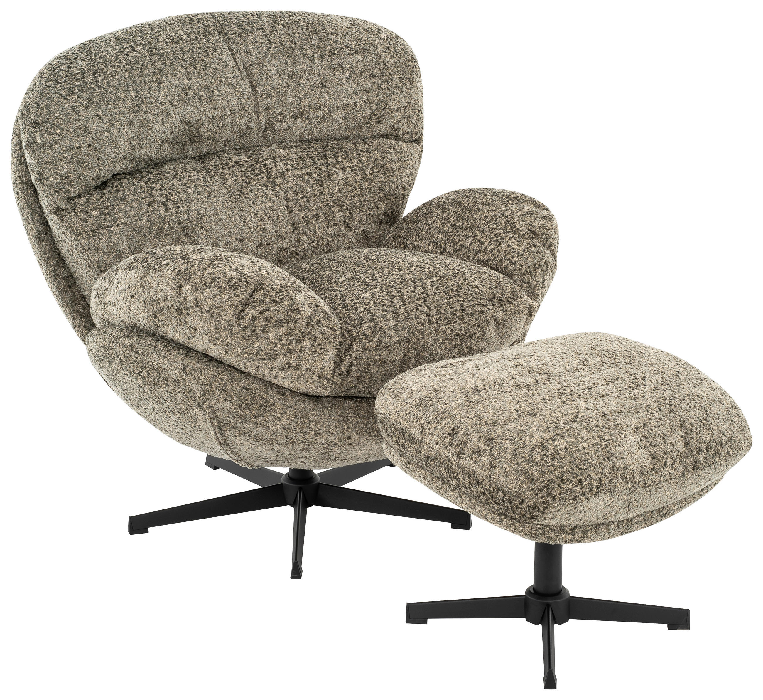 RELAXSESSEL Metall, Textil Schwarz, Graugrün  - Schwarz/Graugrün, Basics, Textil/Metall (97/98/93cm) - Carryhome