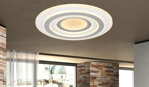 LED-DECKENLEUCHTE 50/7 cm   - Anthrazit/Weiß, Design, Kunststoff/Metall (50/7cm) - Globo