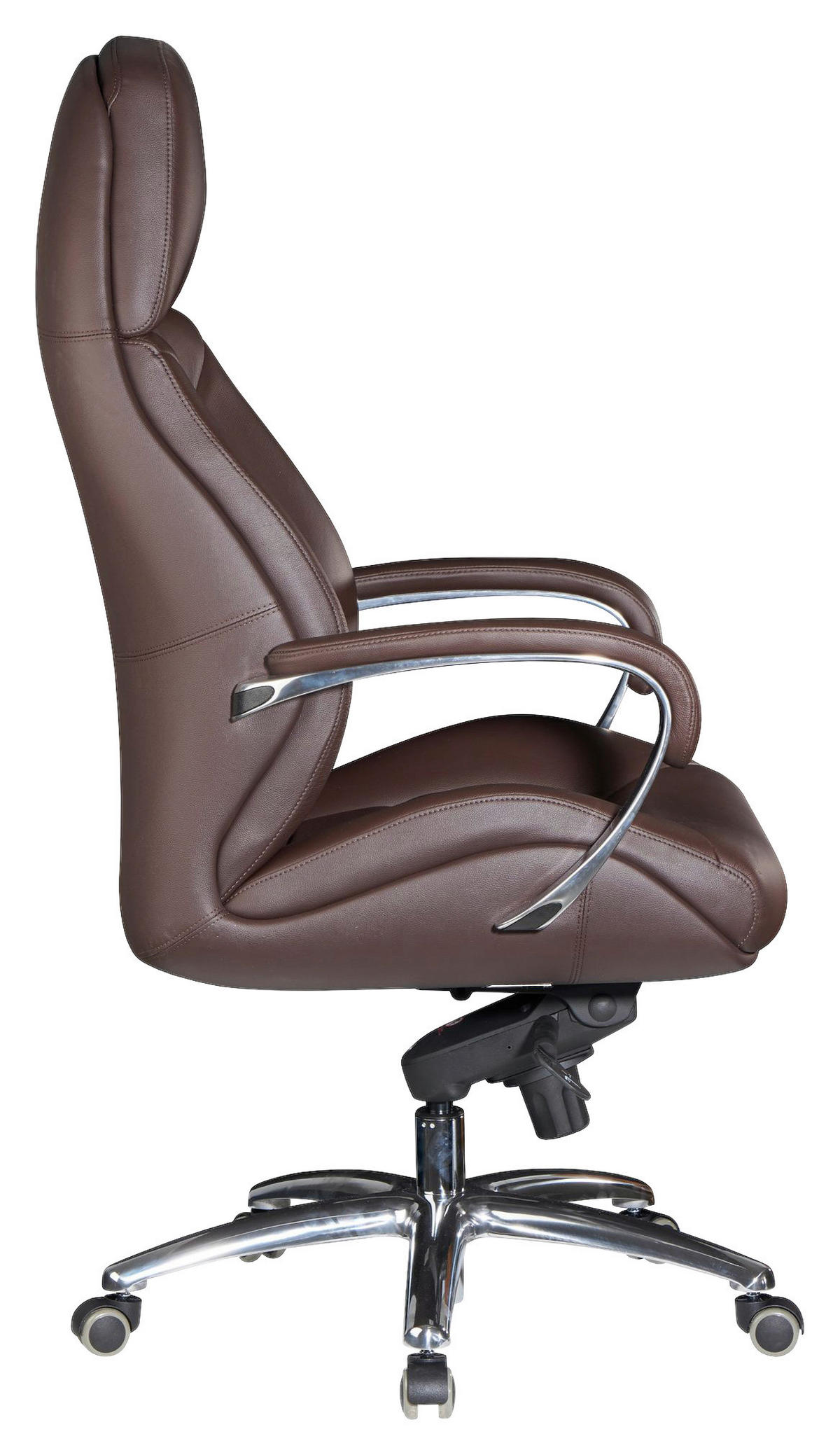 CHEFSESSEL  in Dunkelbraun  - Dunkelbraun/Alufarben, MODERN, Leder/Kunststoff (67/140/67cm) - MID.YOU