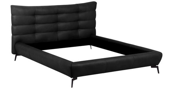 POLSTERBETT 180/200 cm,  in Anthrazit, gepolstertes Kopfteil,  - Anthrazit/Schwarz, Design, Leder/Metall (180/200cm) - Esposa