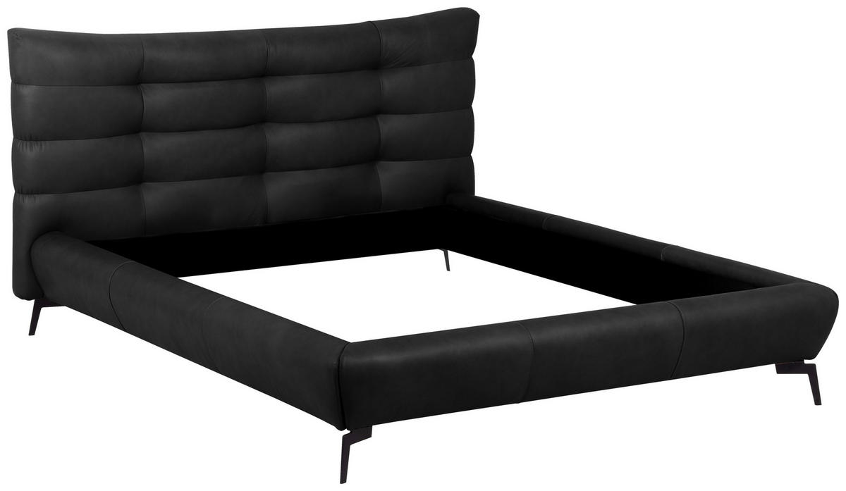 POLSTERBETT gepolstertes Kopfteil Anthrazit 180/200 cm  - Anthrazit/Schwarz, Design, Leder/Metall (180/200cm) - Esposa