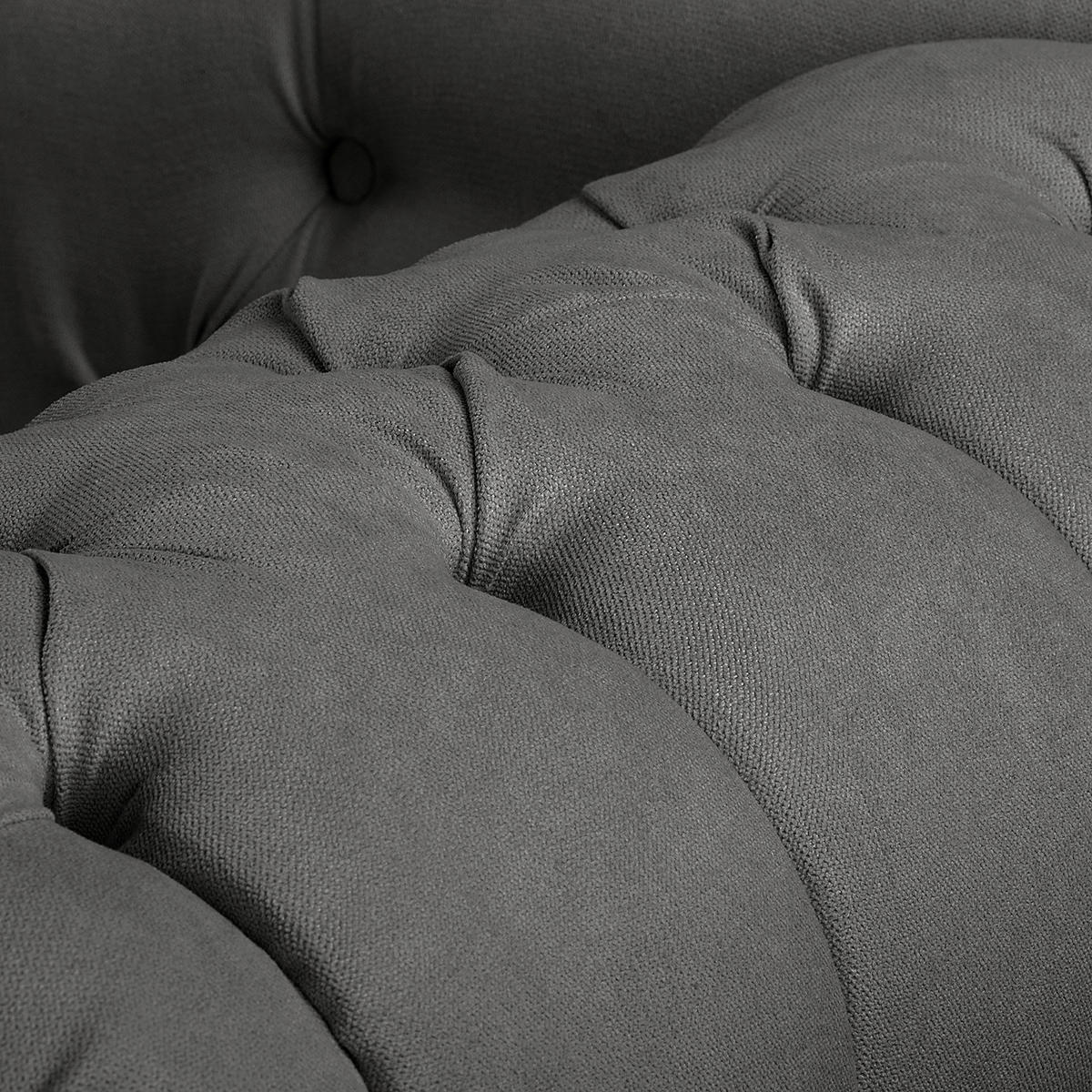 RÉCAMIERE Pako in Mikrofaser Dunkelgrau  - Dunkelgrau/Braun, Design, Holz/Textil (185/93/75cm) - Livetastic