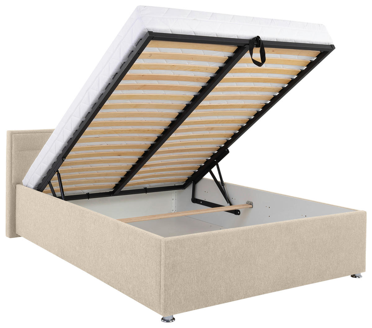 POLSTERBETT Lattenrost, Bettkasten Beige 140/200 cm  - Beige, MODERN, Holz/Kunststoff (140/200cm) - MID.YOU