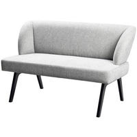 SITZBANK 140/86/48 cm Webstoff Hellgrau Buche vollmassiv  - Hellgrau/Schwarz, MODERN, Holz/Textil (140/86/48cm)