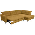 ECKSOFA in Webstoff Currygelb  297/216 cm  - Currygelb/Schwarz, Design, Holz/Textil (297/216cm) - Xora