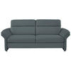 3-SITZER-SOFA in Echtleder Blau, Grau  - Blau/Alufarben, KONVENTIONELL, Leder/Metall (228/96/92cm) - Beldomo Premium