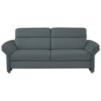 3-SITZER-SOFA in Echtleder Blau, Grau  - Blau/Alufarben, KONVENTIONELL, Leder/Metall (228/96/92cm) - Beldomo Premium