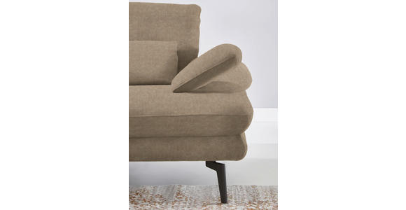 ECKSOFA in Velours Hellbraun 180/310 cm - Hellbraun/Schwarz, Design, Textil/Metall (180/310cm) - Dieter Knoll