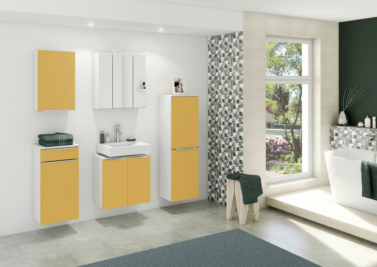 SPIEGELSCHRANK 60/66/20 cm  - Edelstahlfarben/Weiß, KONVENTIONELL, Glas/Holzwerkstoff (60/66/20cm) - Xora