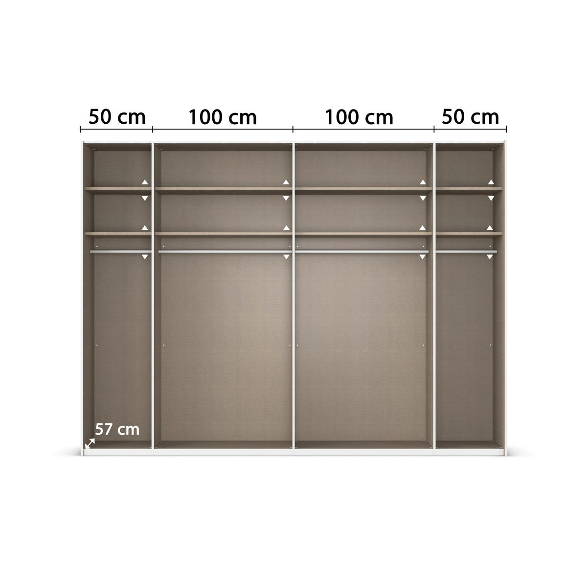 SKRIŇA S POS. DVER. – HOR.VED, farba duba, šampanská, 301/223/68 cm - šampanská/farba duba, Design, kov/kompozitné drevo (301/223/68cm) - Novel