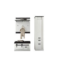 GARDEROBE 4-teilig  in 164/201/43 cm  - Anthrazit/Weiß, Design, Holzwerkstoff/Textil (164/201/43cm) - Modante