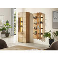 VITRINE  in massiv Wildeiche Wildeiche - Wildeiche/Schwarz, Natur, Glas/Holz (76,9/207/37,1cm) - Valnatura