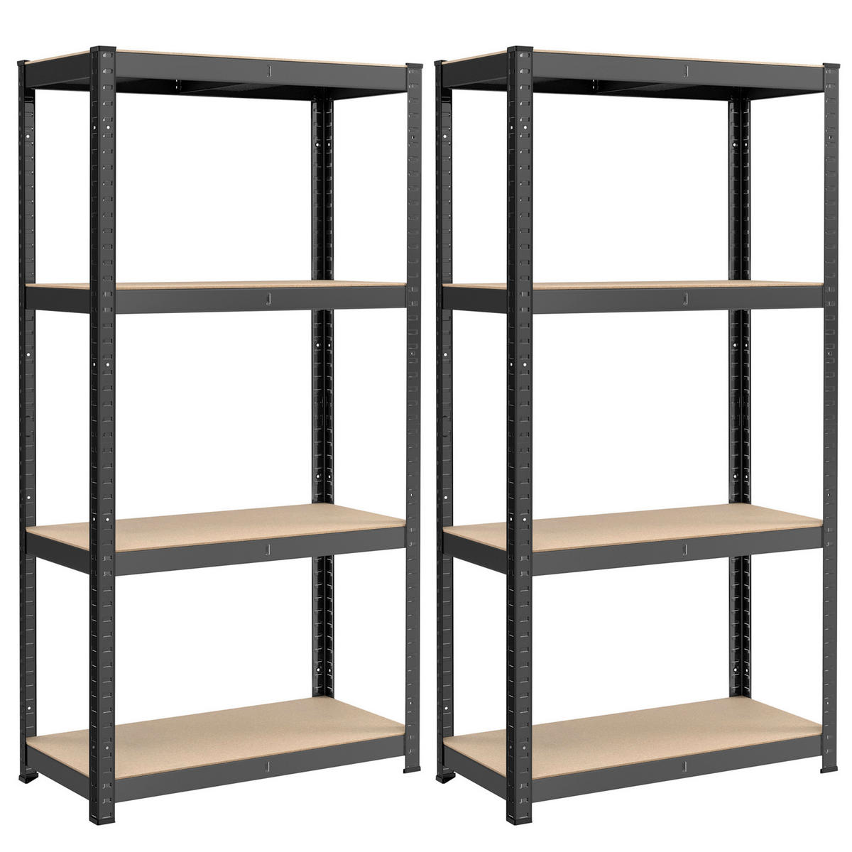 SCHWERLASTREGAL 80/160/40 cm  - Schwarz/Naturfarben, Trend, Holzwerkstoff/Metall (80/160/40cm) - Boxxx