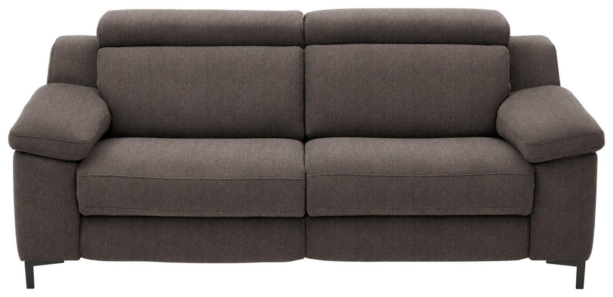 2,5-SITZER in Chenille Graubraun  - Graubraun/Schwarz, Design, Textil/Metall (188/84-104/104cm) - Valdera