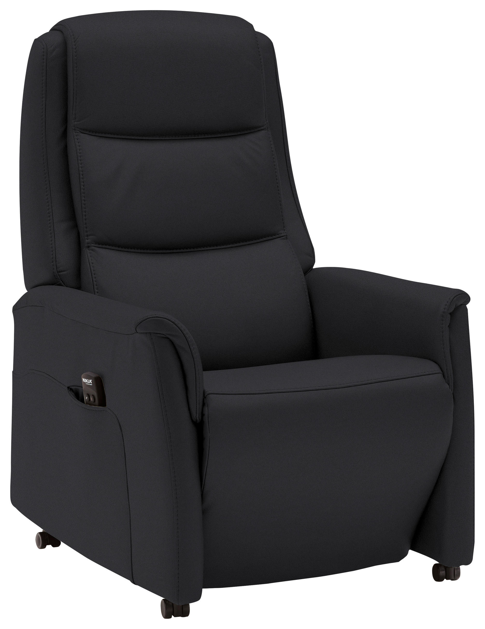 FERNSEHSESSEL Echtleder Schwarz  - Schwarz, KONVENTIONELL, Leder/Kunststoff (70/107/88cm) - Livetastic