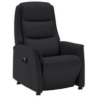 FERNSEHSESSEL in Schwarz  - Schwarz, KONVENTIONELL, Leder/Kunststoff (70/107/88cm) - Valdera