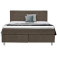 BOXSPRINGBETT 200/200 cm  in Braun  - Chromfarben/Braun, KONVENTIONELL, Kunststoff/Textil (200/200cm) - Voleo