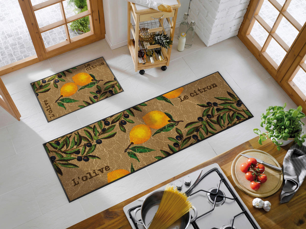 DVEŘNÍ ROHOŽKA, 50/75 cm - zelená/žlutá, Konvenční, textil/plast (50/75cm) - Esposa