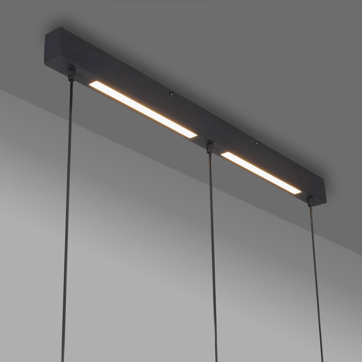 LED-PENDELLEUCHTE SW DANTE 60/5,2/120 cm   - Schwarz, Design, Kunststoff/Metall (60/5,2/120cm) - Schöner Wohnen