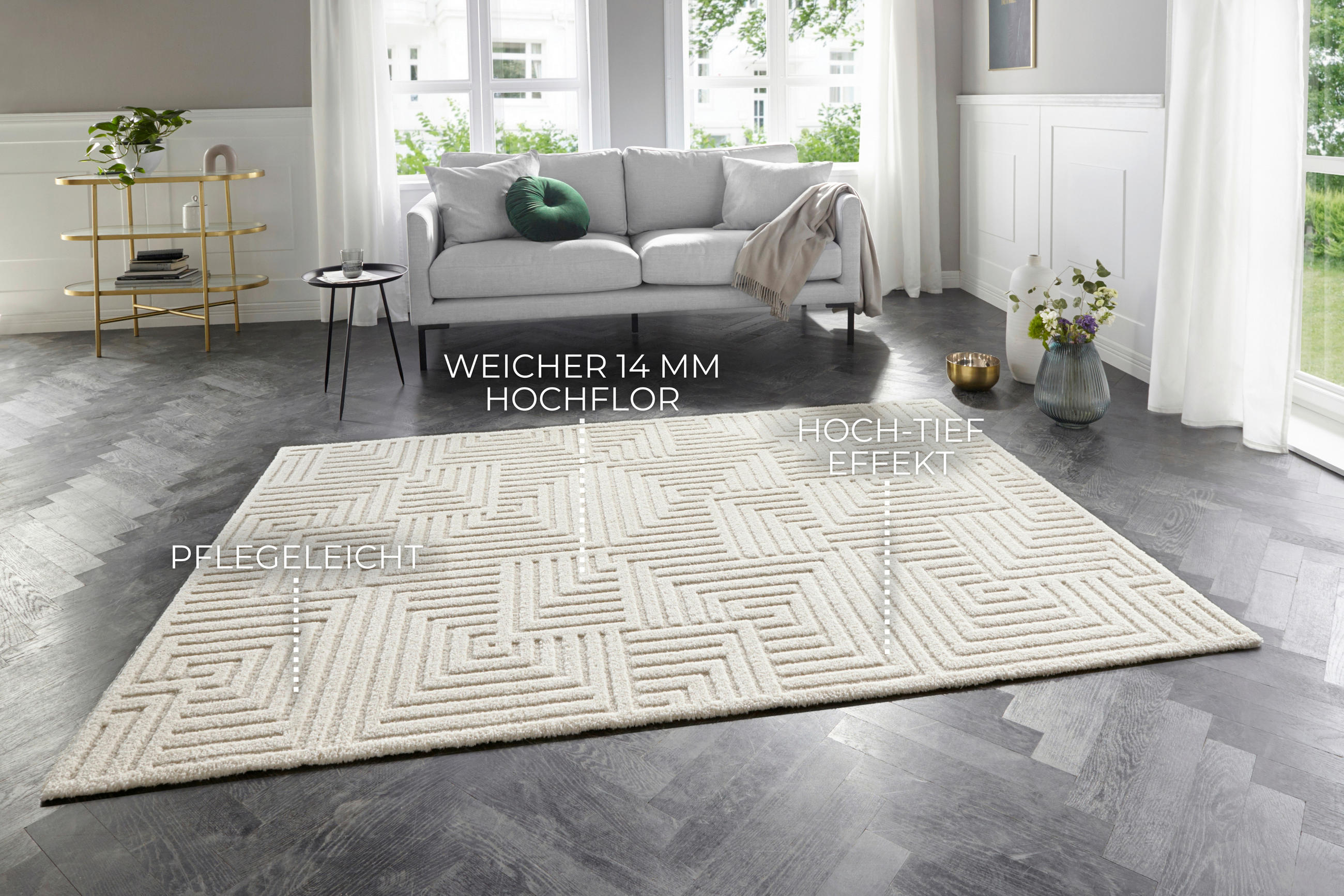 HOCHFLORTEPPICH 200/290 cm New York Creme  - Creme, Basics, Kunststoff/Textil (200/290cm)