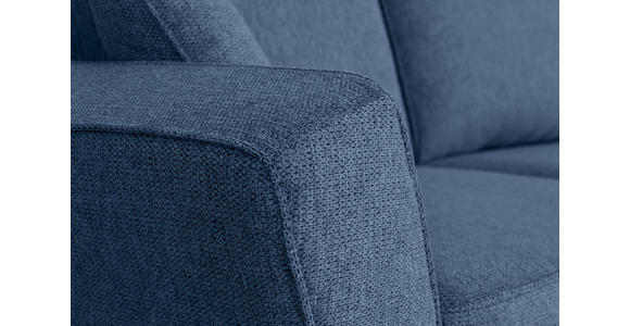ECKSOFA Dunkelblau Flachgewebe - Eichefarben/Dunkelblau, KONVENTIONELL, Holz/Textil (265/159cm) - Carryhome