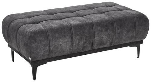 HOCKER Velours Graphitfarben  - Schwarz/Graphitfarben, Design, Textil/Metall (131/47/71cm) - Stylife
