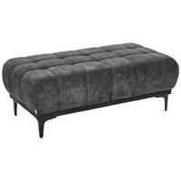 HOCKER in Textil Graphitfarben  - Schwarz/Graphitfarben, Design, Textil/Metall (131/47/71cm) - Stylife