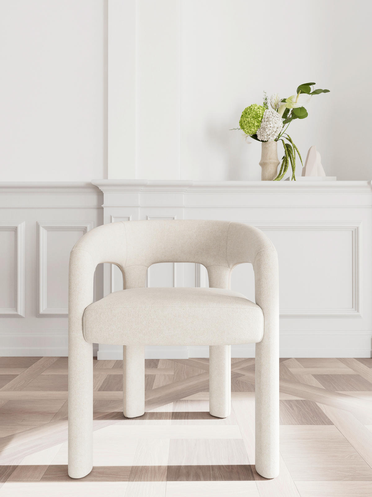 ARMLEHNSTUHL   Flachgewebe  - Beige, MODERN, Textil/Metall (58/76/55cm) - MID.YOU